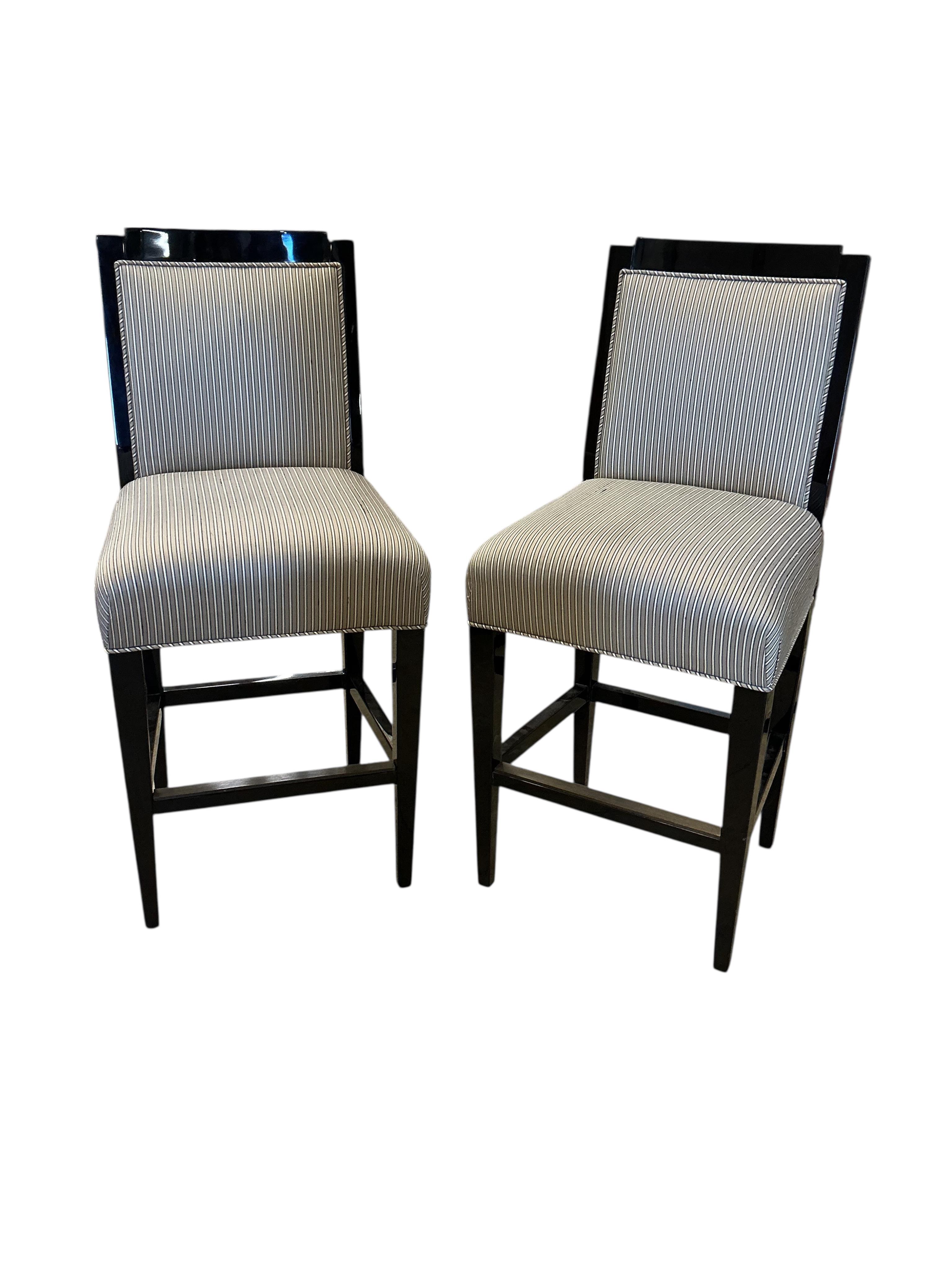 A pair of contemporary J. Robert Scott Rialto barstools, width 44cm, depth 39cm, height 103cm
